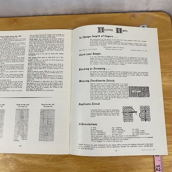 Vintage 1953 Patterns Gloves and Mittens Bernhard Ulmann Knit Crochet - Picture 6 of 6